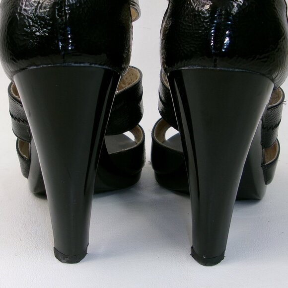 Michael Kors Berkley Black Patent Leather T-Strap High Heels 9 M - Picture 4 of 7